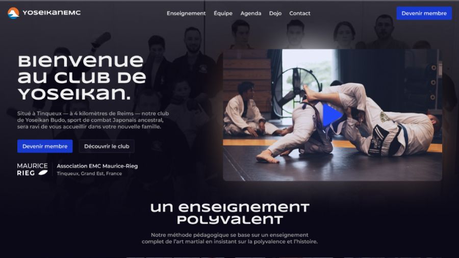 Page d'accueil du site Yoseikan EMC de Reims